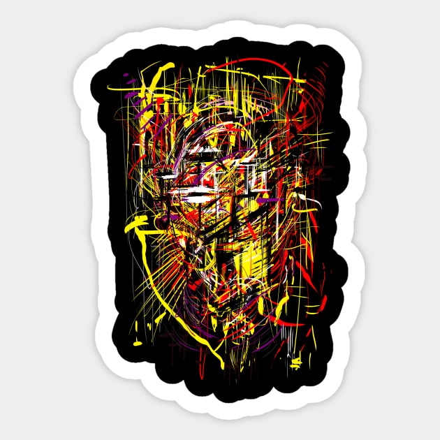 Maya King - abstract face Sticker by Nikokosmos